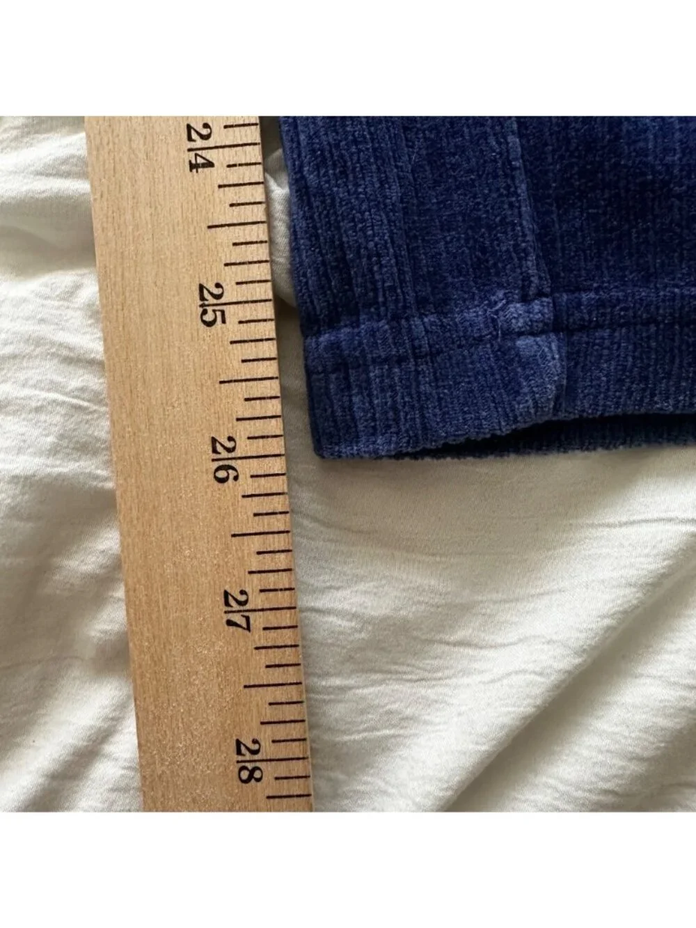 Vintage 90's April Cornell Blue Corduroy Straight Leg Pants Sz L High Waist - Picture 11 of 11